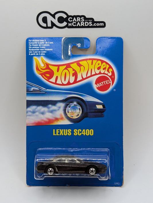 1993 Hot Wheels Lexus SC400 Black 5263 Collector #209 (Cracked Blister)