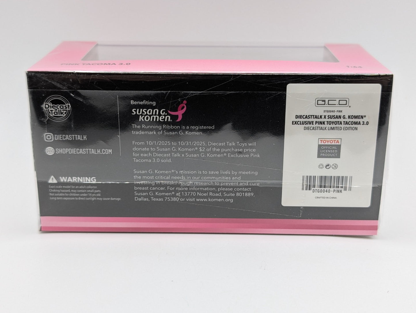 GCD x DiecastTalk Exclusive 1/64 Toyota Pink Tacoma 3.0