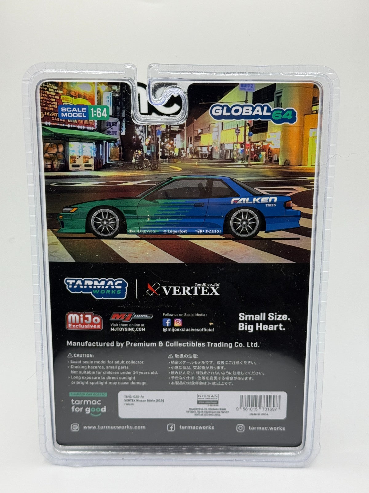 Tarmac Works 1:64 VERTEX Nissan Silvia (S13) Falken Blue MiJo Exclusives CHASE