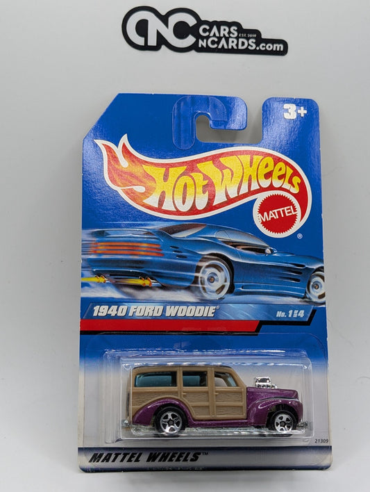 1999 Hot Wheels Surf 'N Fun 1/4 1940 Ford Woodie Purple 21309 (Soft Corners)