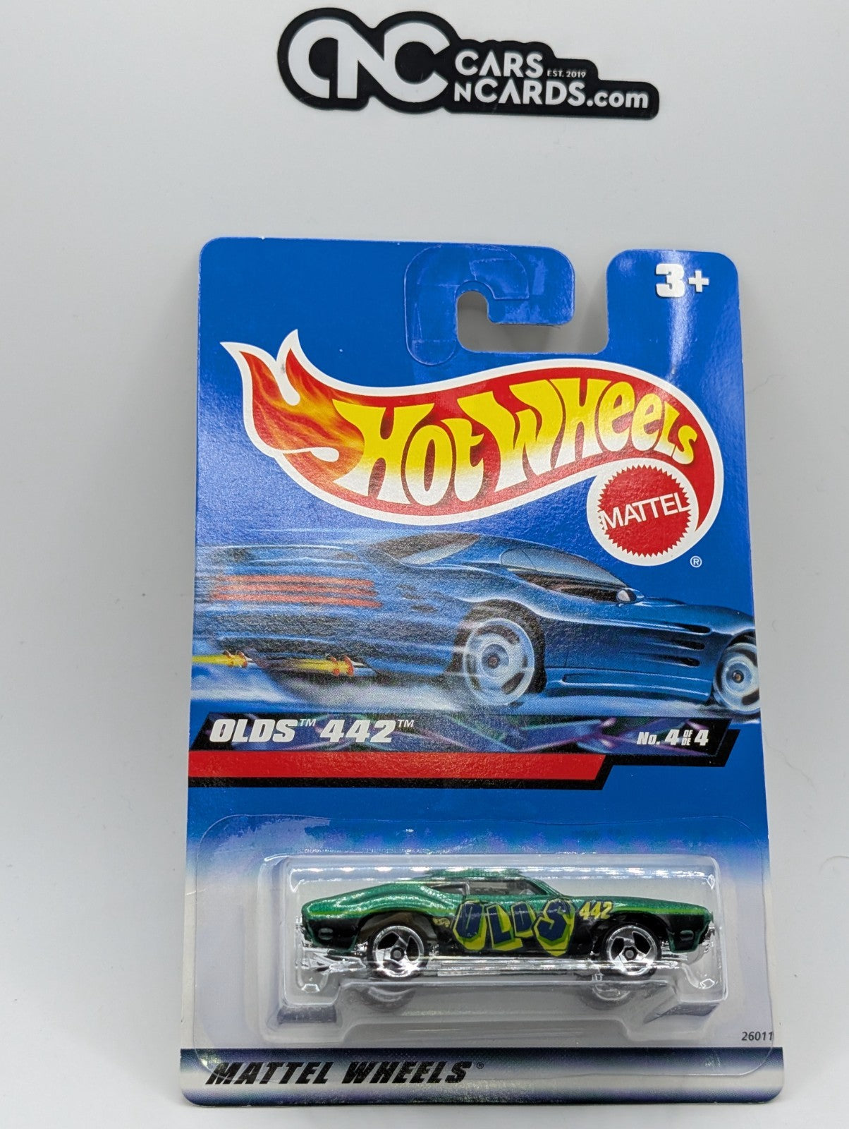 2000 Hot Wheels Seein' 3-D Series 4/4 Olds 442 Green 26011 (Soft Corners)