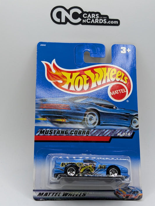 2000 Hot Wheels Speed Blaster 3/4 Mustang Cobra Blue (Soft Corners)