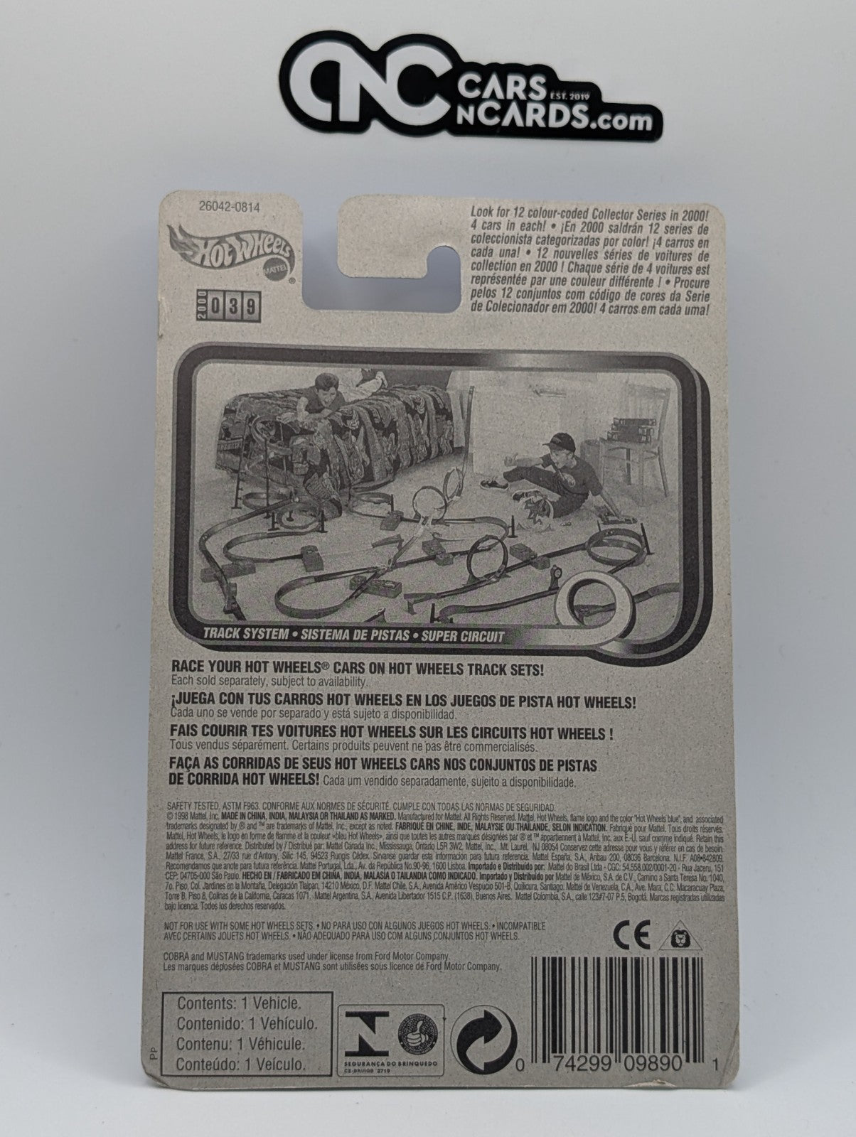 2000 Hot Wheels Speed Blaster 3/4 Mustang Cobra Blue (Soft Corners)