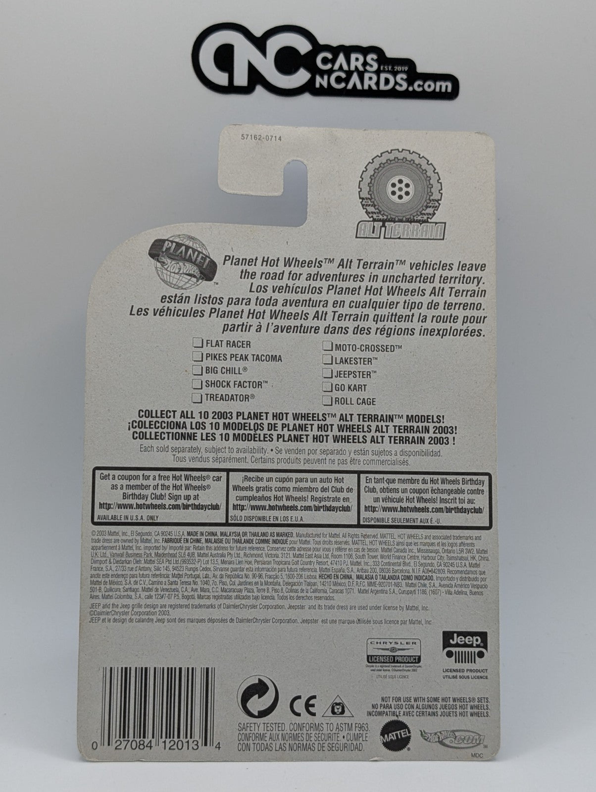 2003 Hot Wheels Alt Terrain 8/10 Jeepster (Soft Corners)