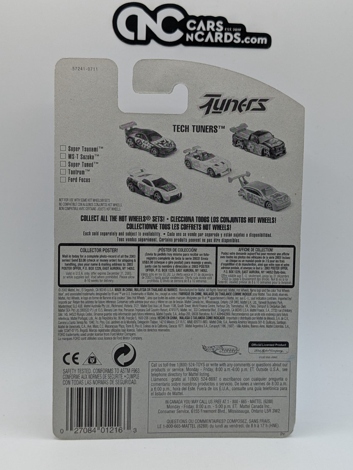 2003 Hot Wheels Tech Tuners 5/5 Ford Focus (Card Damage)