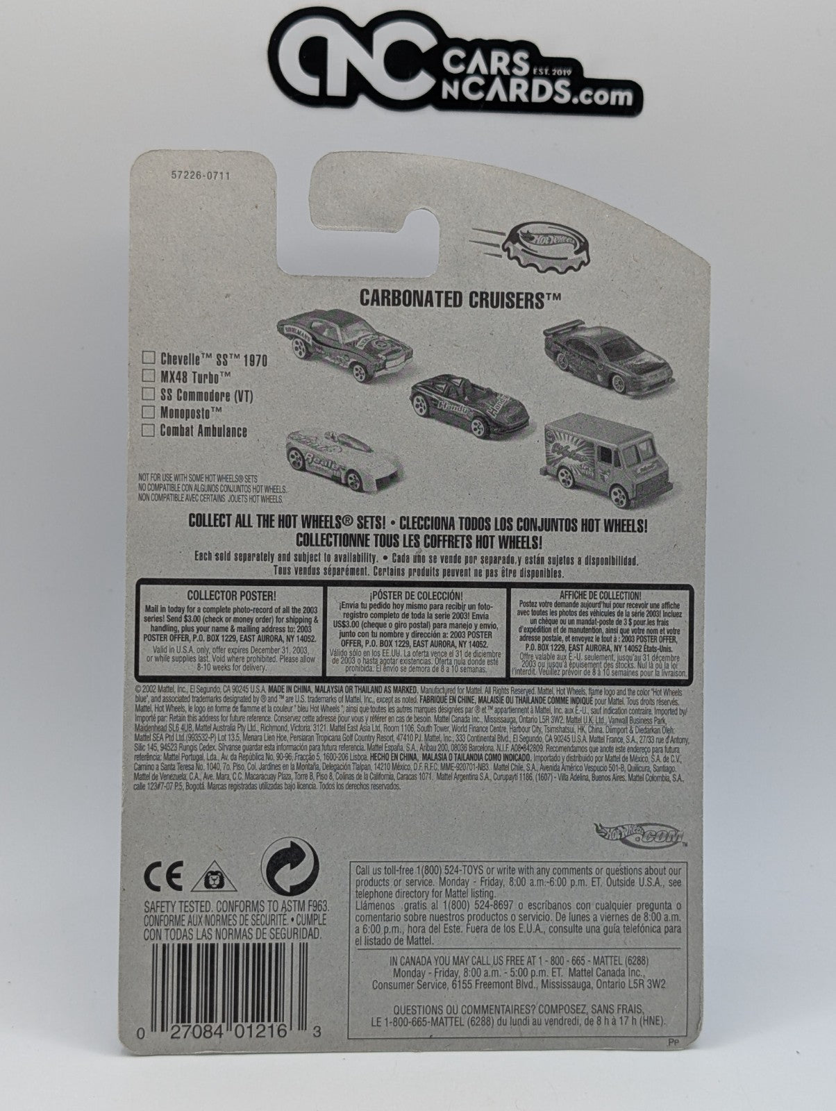 2003 Hot Wheels Carbonated Cruisers 5/5 Combat Ambulance (Soft Corners)