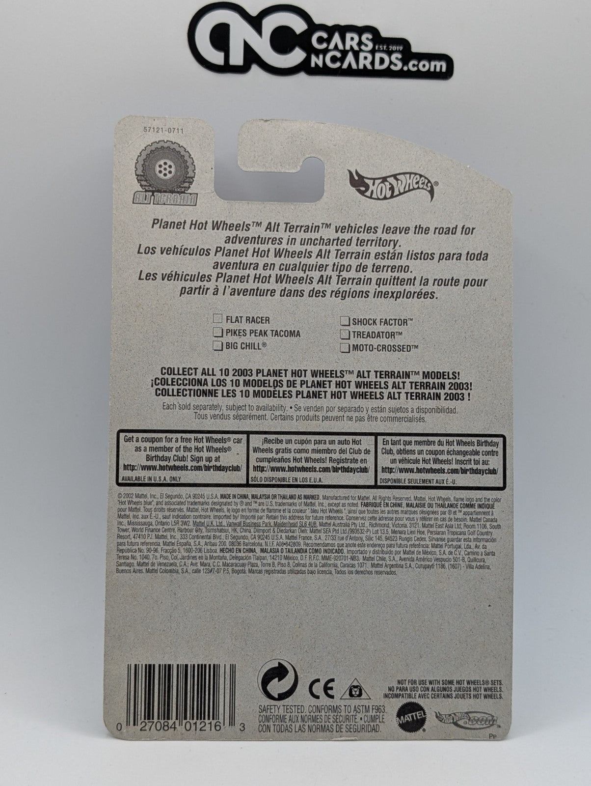 2003 Hot Wheels Alt Terrain 1/10 Flat Racer (Card Damage)