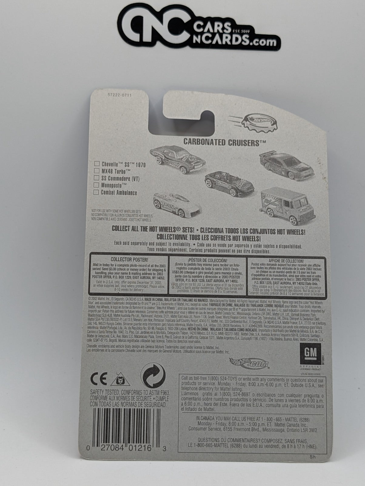 2003 Hot Wheels Carbonated Cruisers 1/5 Chevelle SS 1970 (Yellow Blister)