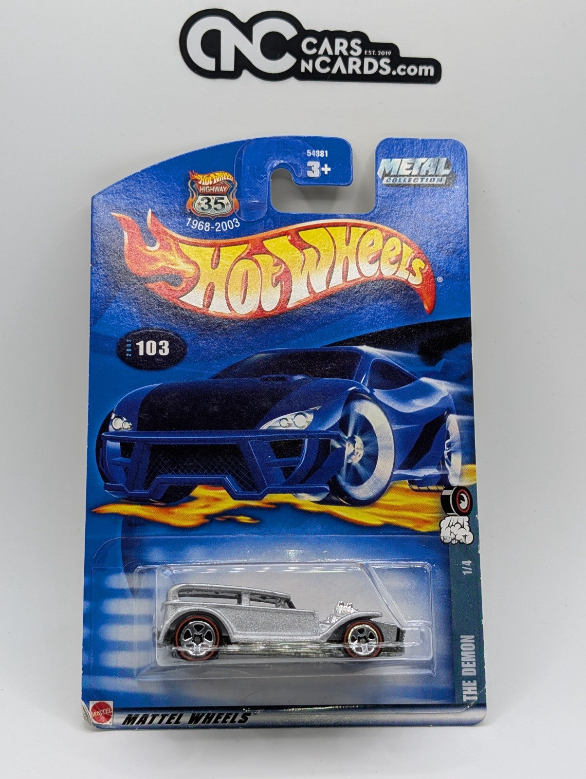 2002 Hot Wheels Red Line Series 1/4 The Demon Silver (Soft Corners)