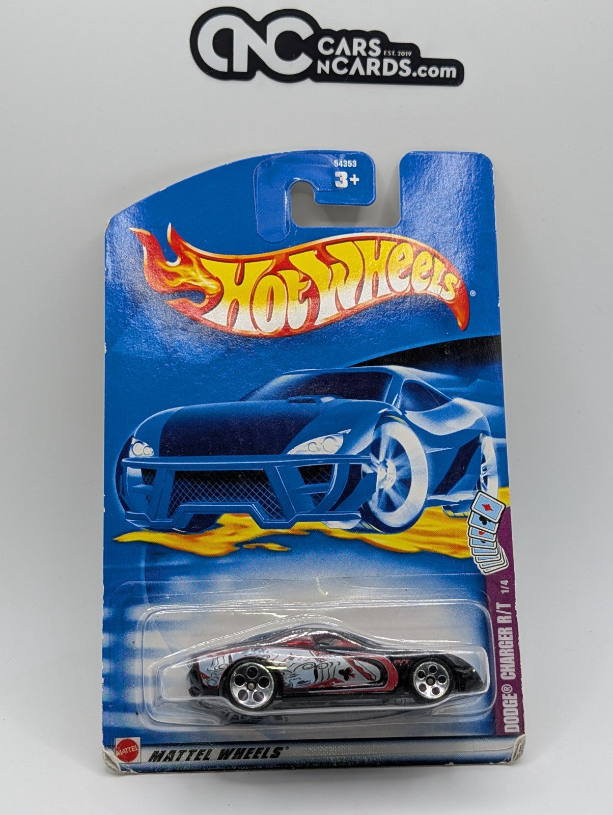 2002 Hot Wheels Trump Cars 1/4 Dodge Charger R/T (Card Damage)