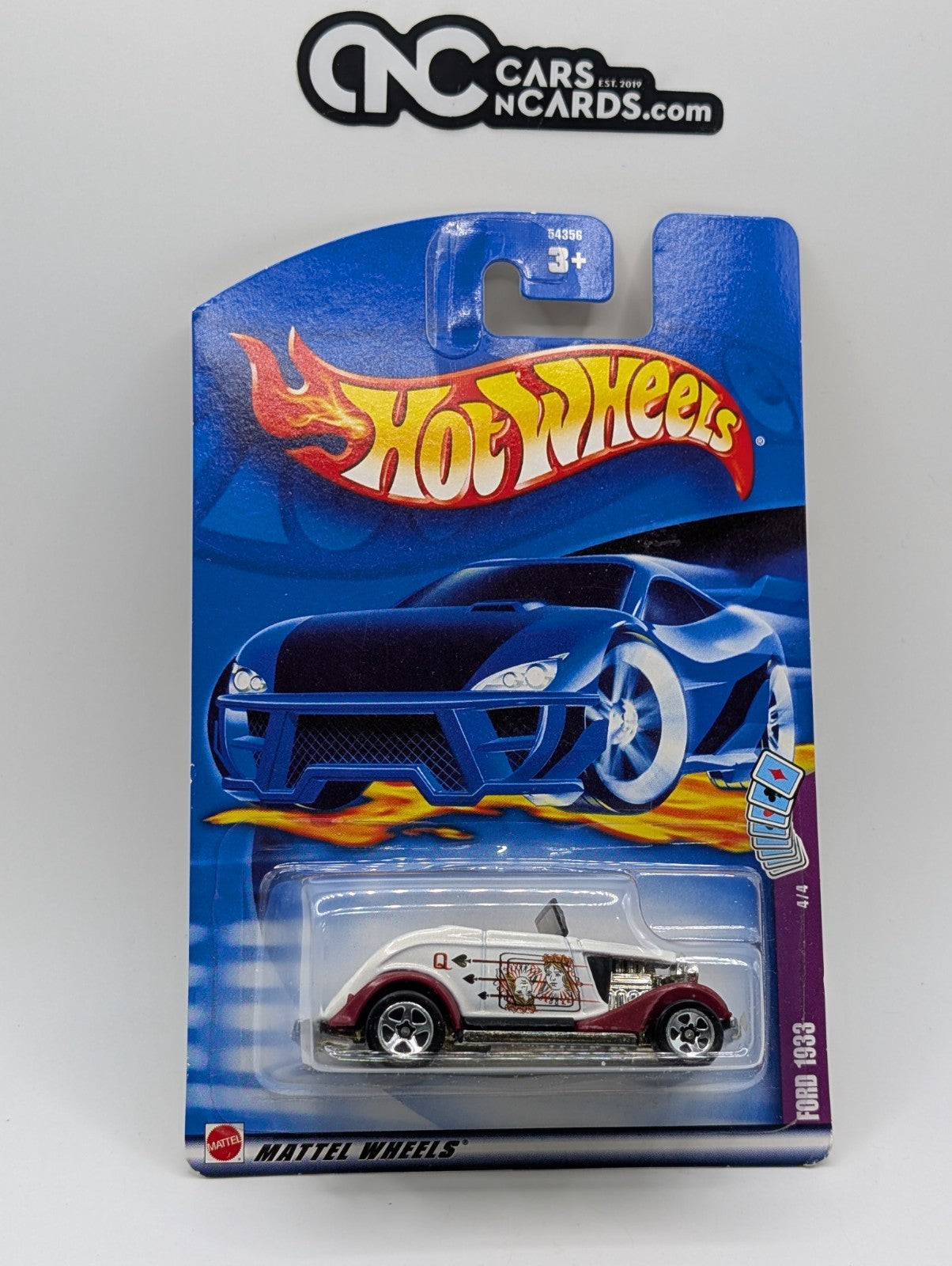 2002 Hot Wheels Trump Cars 4/4 Ford 1933 White (Soft Corners)