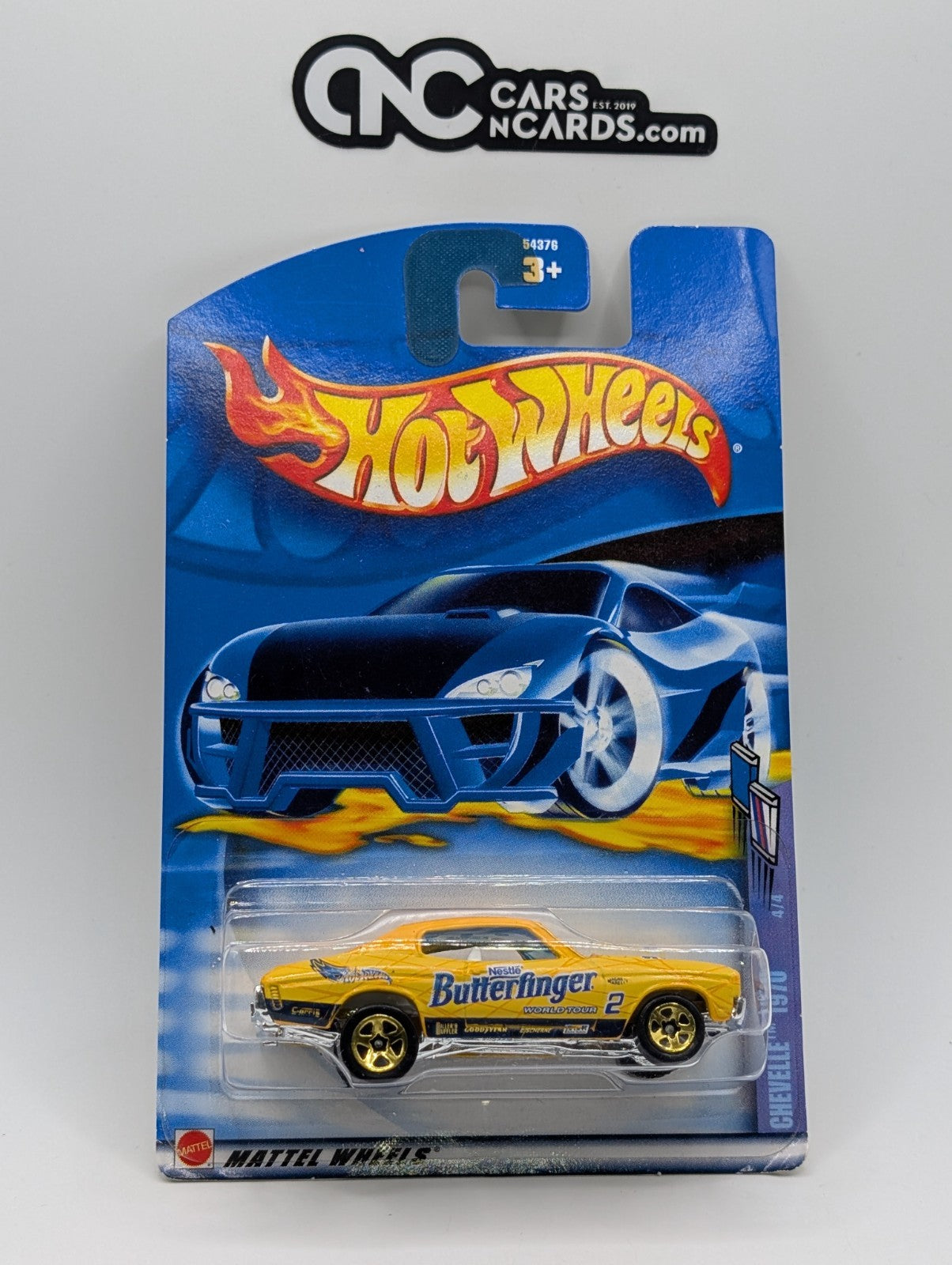 2002 Hot Wheels Sweet Rides 4/4 Chevelle 1970 Butterfinger (Card Damage)