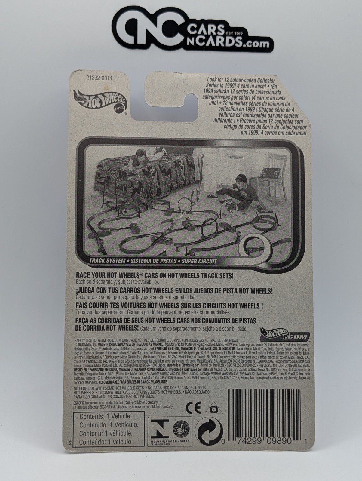 1999 Hot Wheels Classic Games 4/4 Escort Rally Red Uno 21332 (Soft Corners)