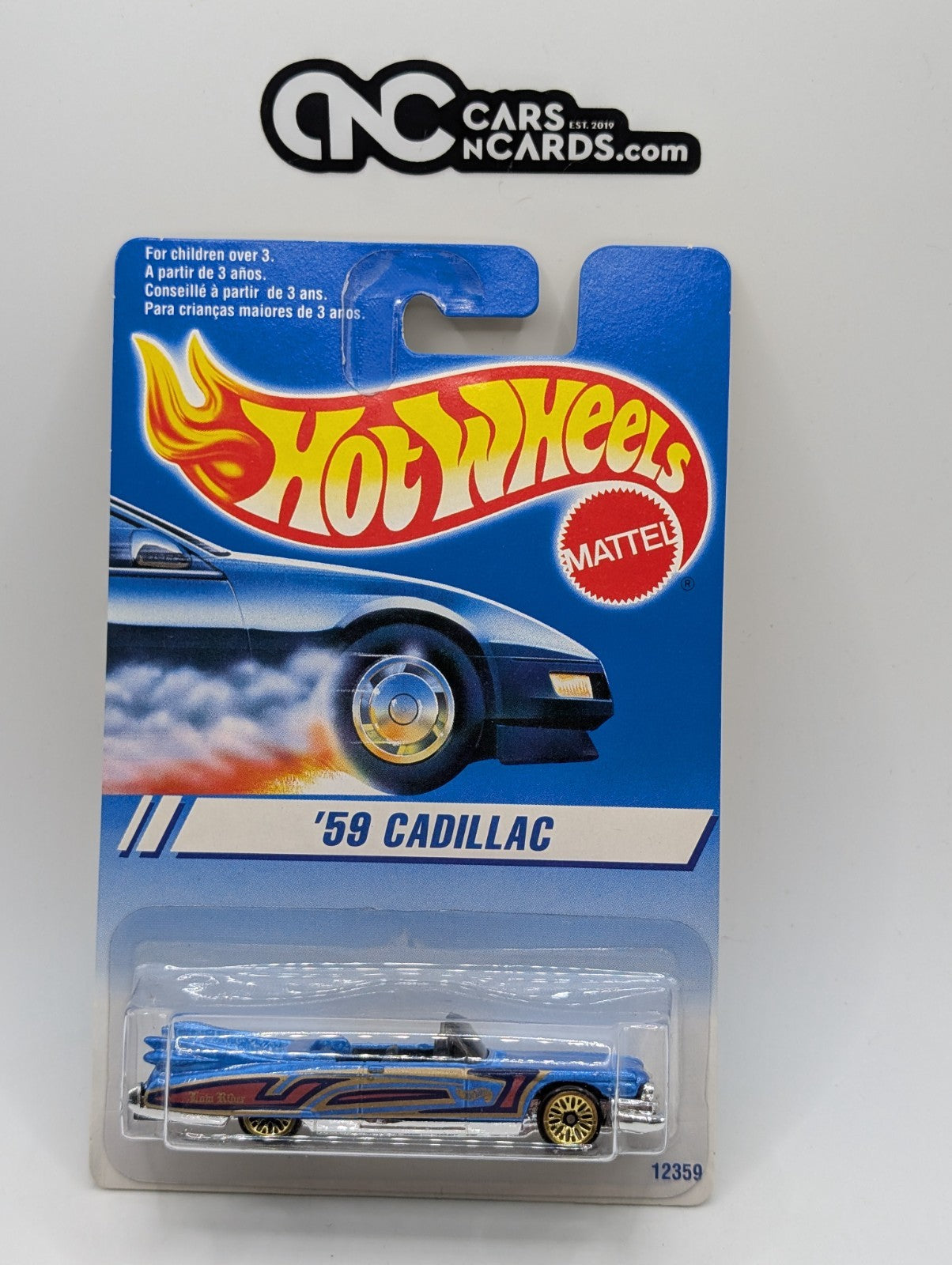 1995 Hot Wheels '59 Cadillac Blue 12359 #266 (Soft Corners)