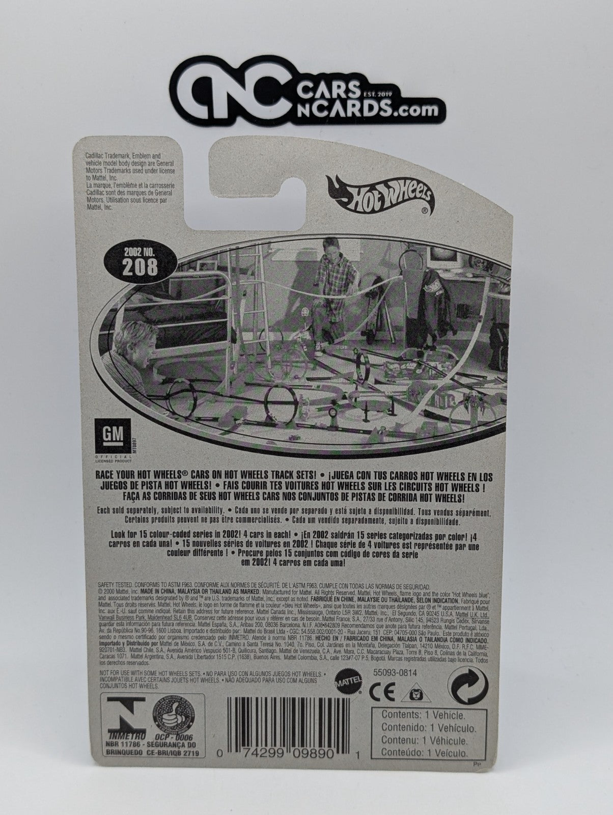 2002 Hot Wheels Cadillac 1959 #208 Black (Soft Corners)