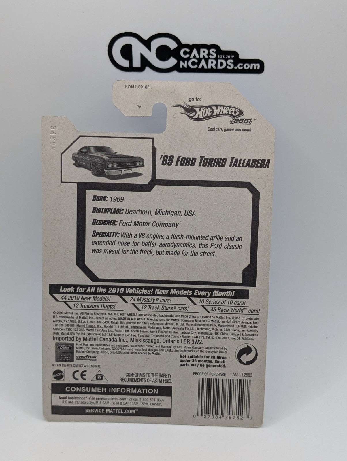 2010 Hot Wheels T-Hunt Treasure Hunt '69 Ford Torino Talladega (Soft Corners)