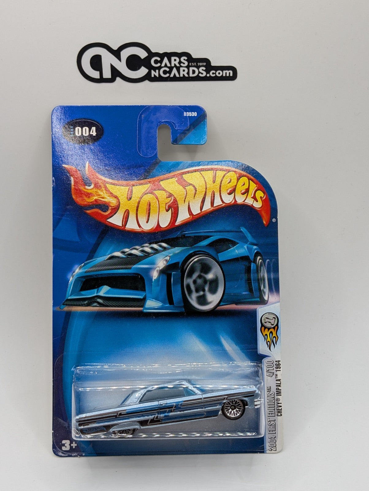 2004 Hot Wheels First Editions 5/100 Chevy Impala 1964 Blue (Soft Corners)