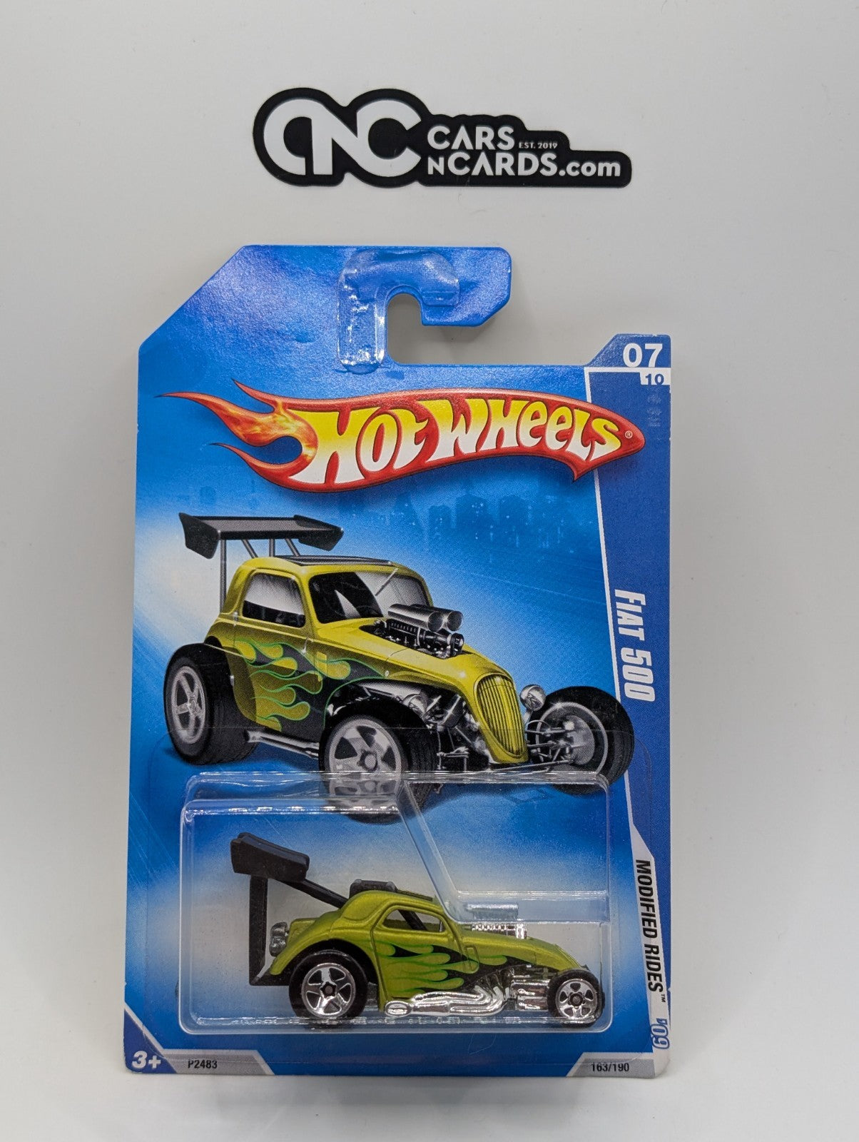 2009 Hot Wheels Modified Rides 7/10 Fiat 500 Green (Soft Corners)