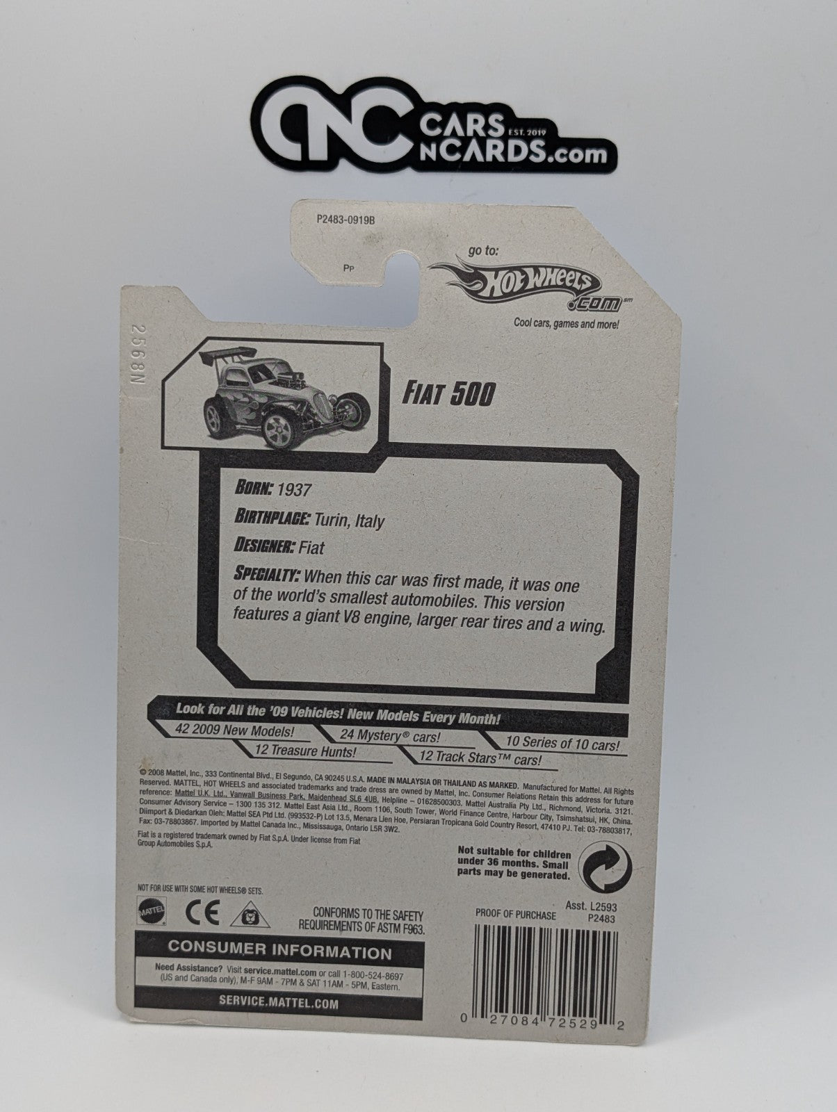2009 Hot Wheels Modified Rides 7/10 Fiat 500 Green (Soft Corners)