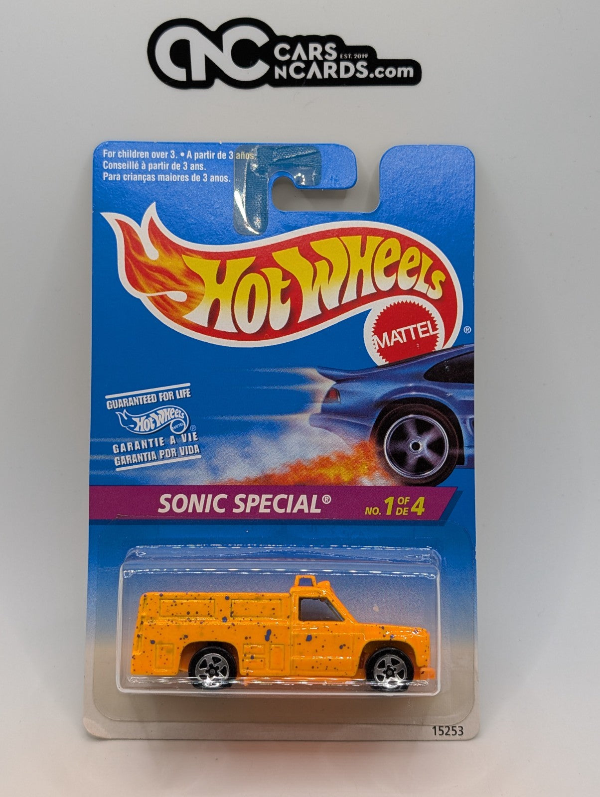 1996 Hot Wheels Splatter Paint 1/4 Rescue Ranger Sonic Special (Soft Corners)