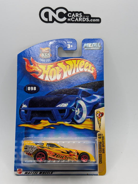 2003 Hot Wheels Crazed Clowns 4/5 Side-Splitter Yellow #98 (Soft Corners)