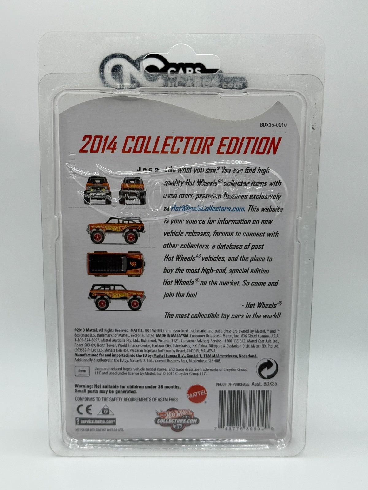 2014 Hot Wheels Mail In Collector Edition Jeep Wagoneer With Protector