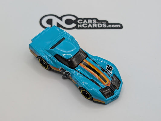 2020 Hot Wheels Race Day '76 Greenwood Corvette Blue LOOSE