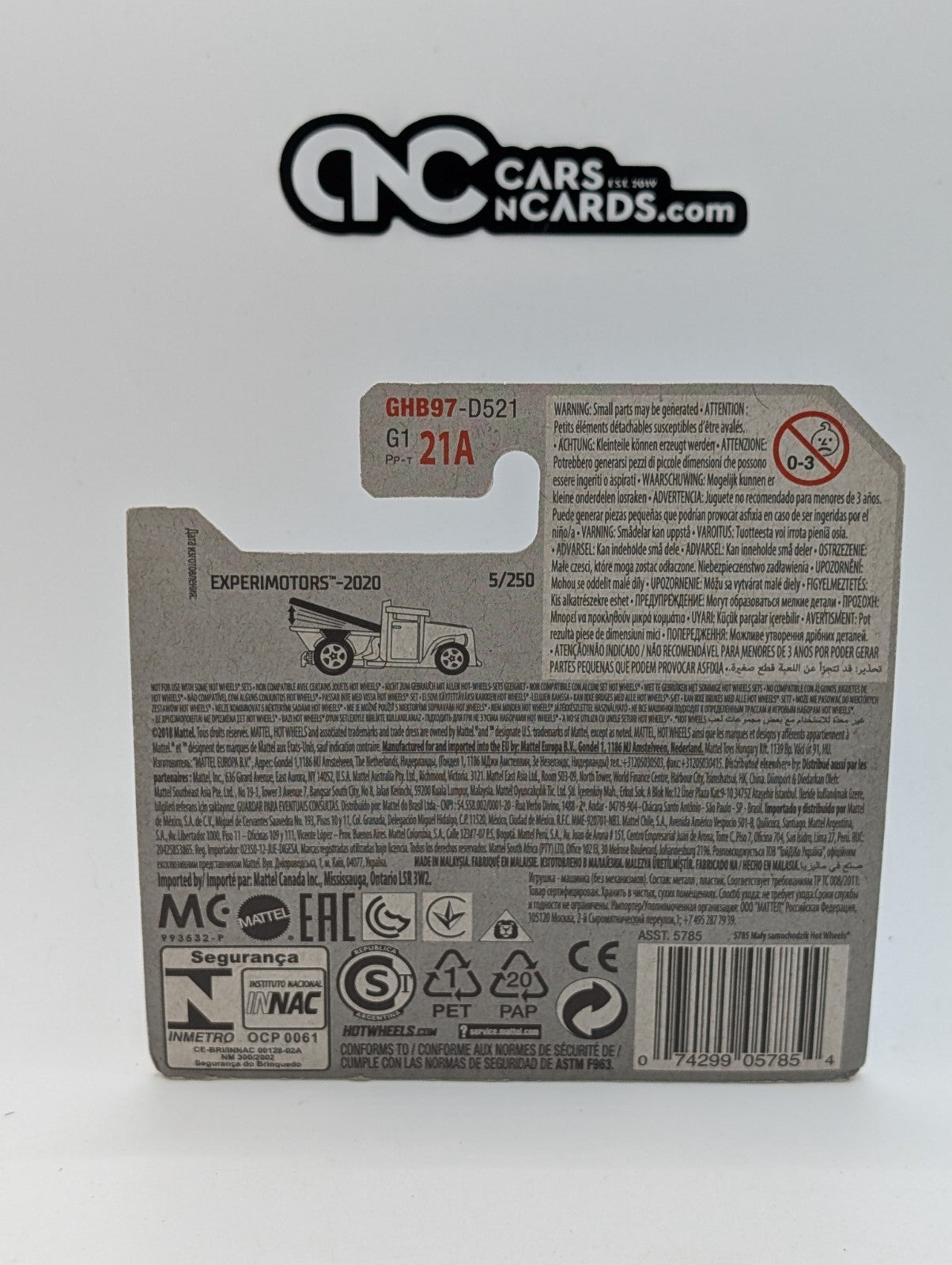 Hot Wheels Experimotors 6/10 Gotta Go 5/250 Short Card (Card Damage)