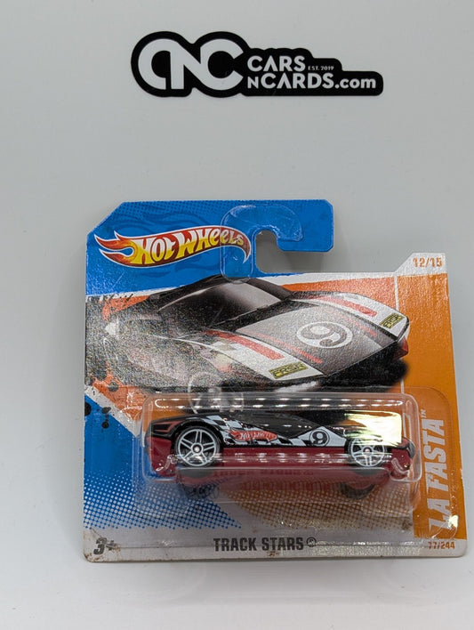 Hot Wheels Track Stars 12/15 La Fasta Black 77/244 (Card Damage)