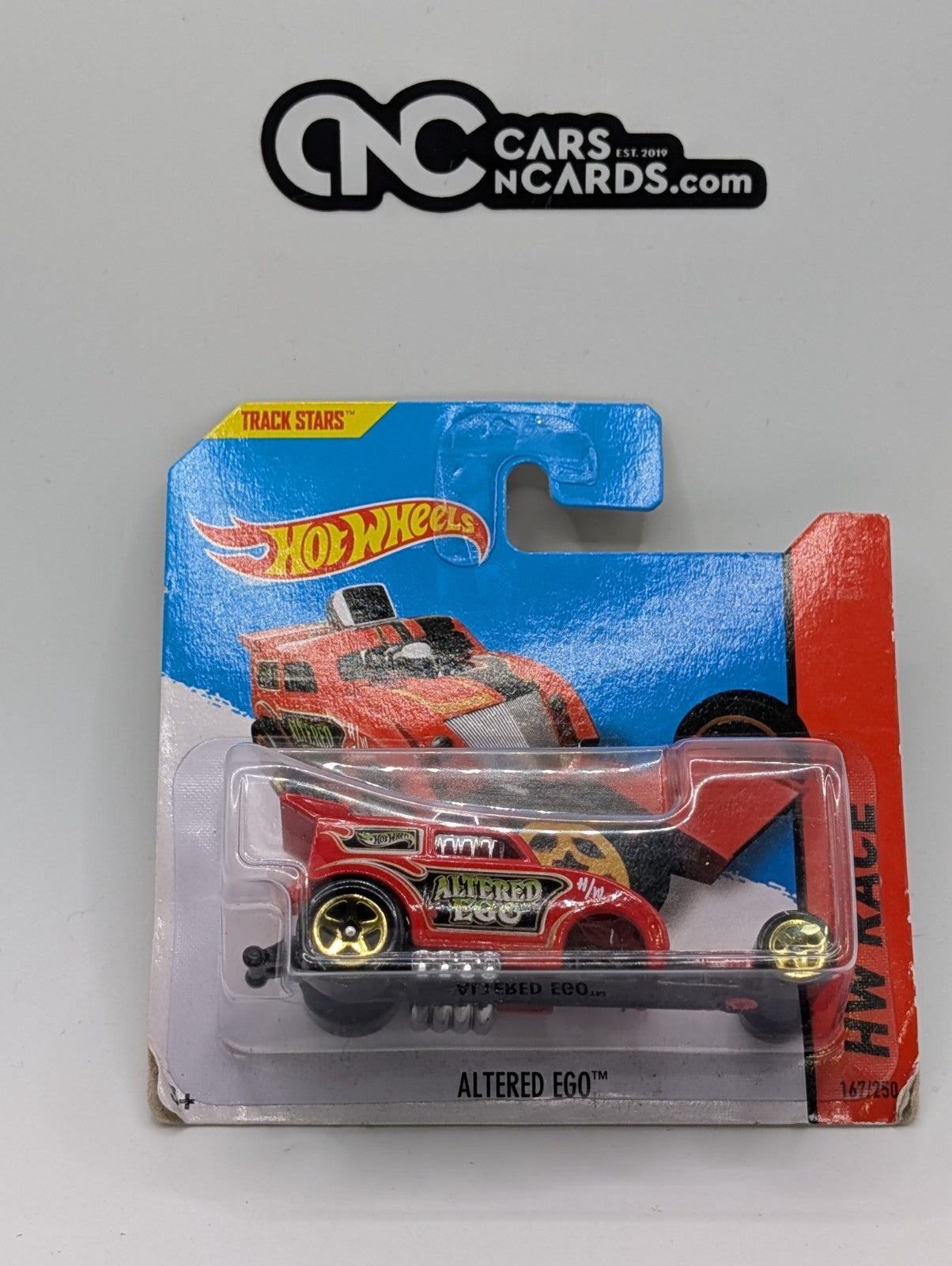 Hot Wheels HW Race Altered Ego Red Short Card (Card Damage)