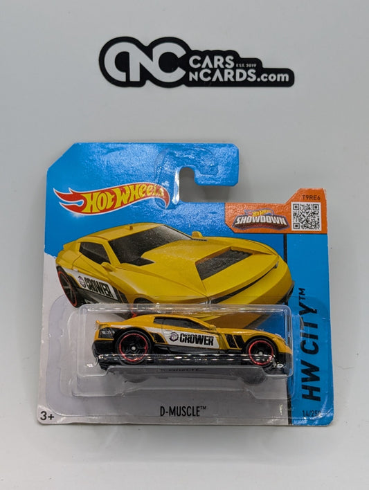 Hot Wheels HW City D-Muscle Yellow Short Card (Card Damage)