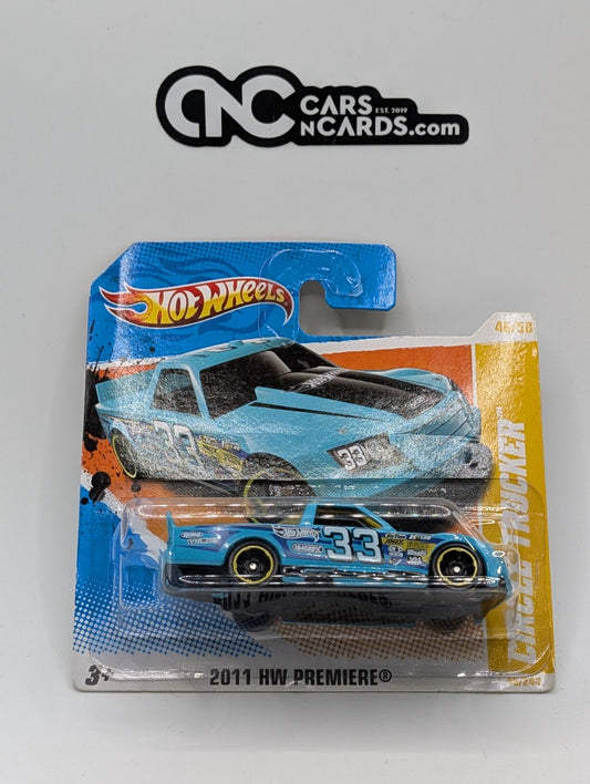 2011 Hot Wheels HW Premiere Circle Trucker 46/244 Short Card (Card Damage)