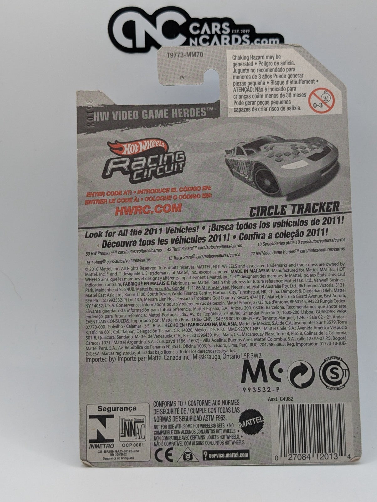 Hot Wheels Video Games Circle Tracker Blue 230/244 (Card Damage)