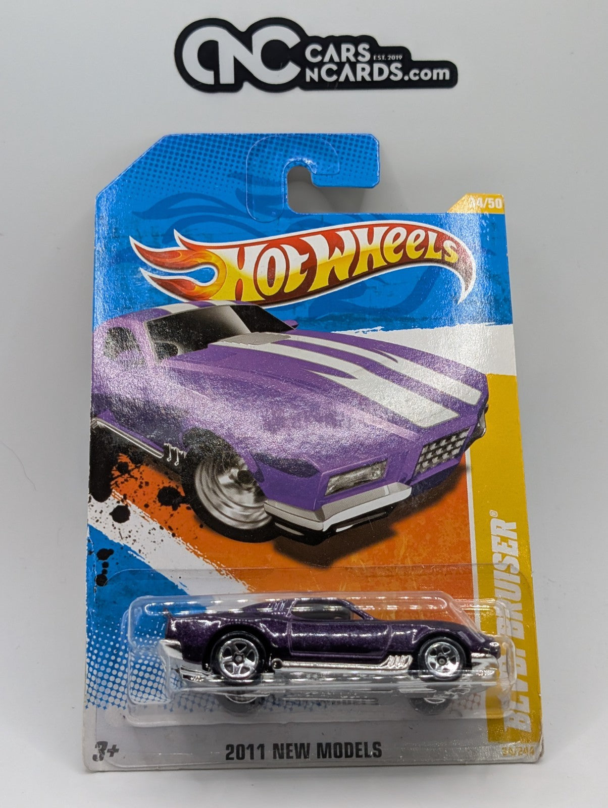 2011 Hot Wheels New Models Blvd Bruiser Purple 5SP (Card Damage)