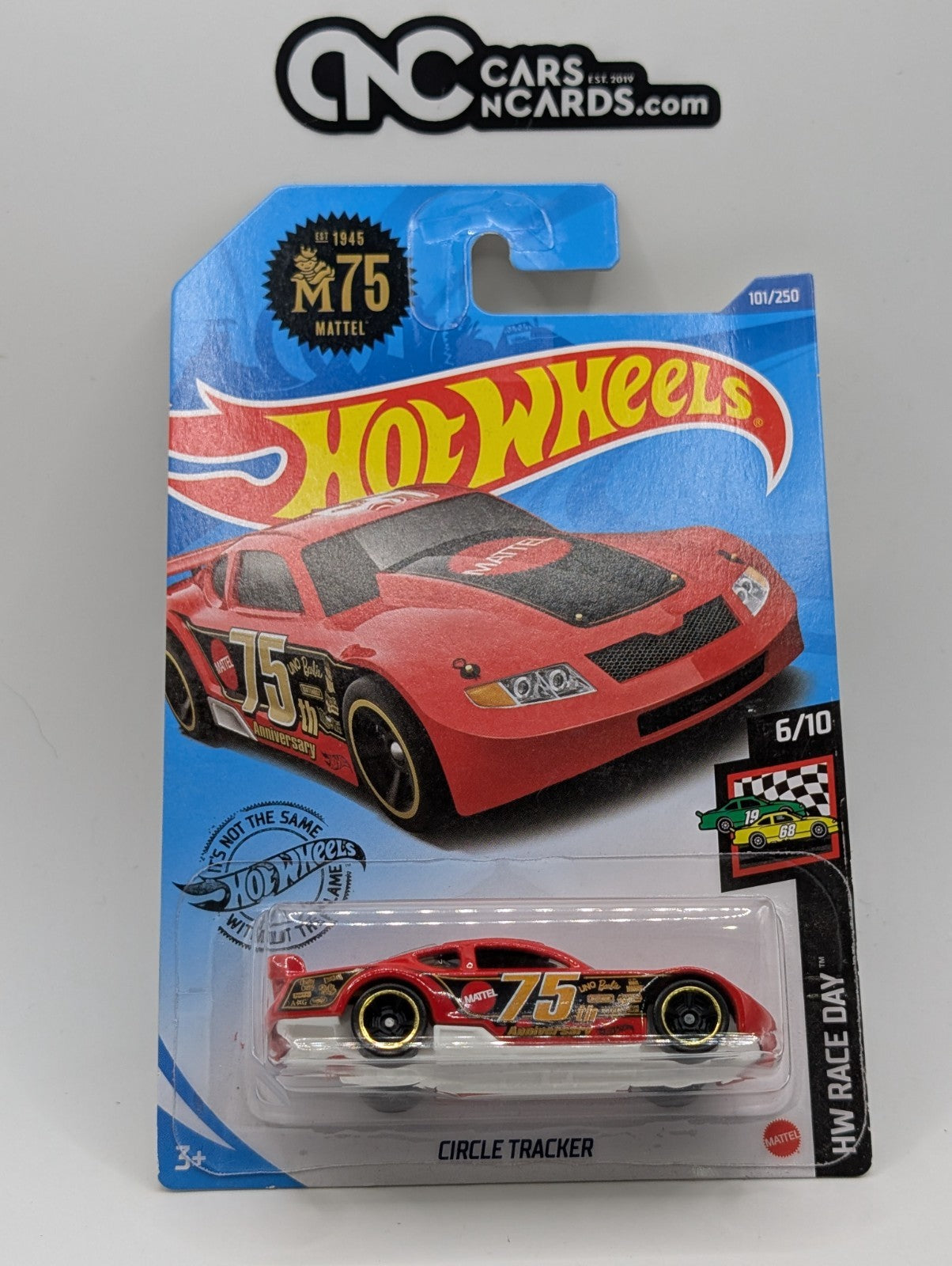 Hot Wheels HW Race Day 6/10 Circle Tracker Red 101/250 (Card Damage)