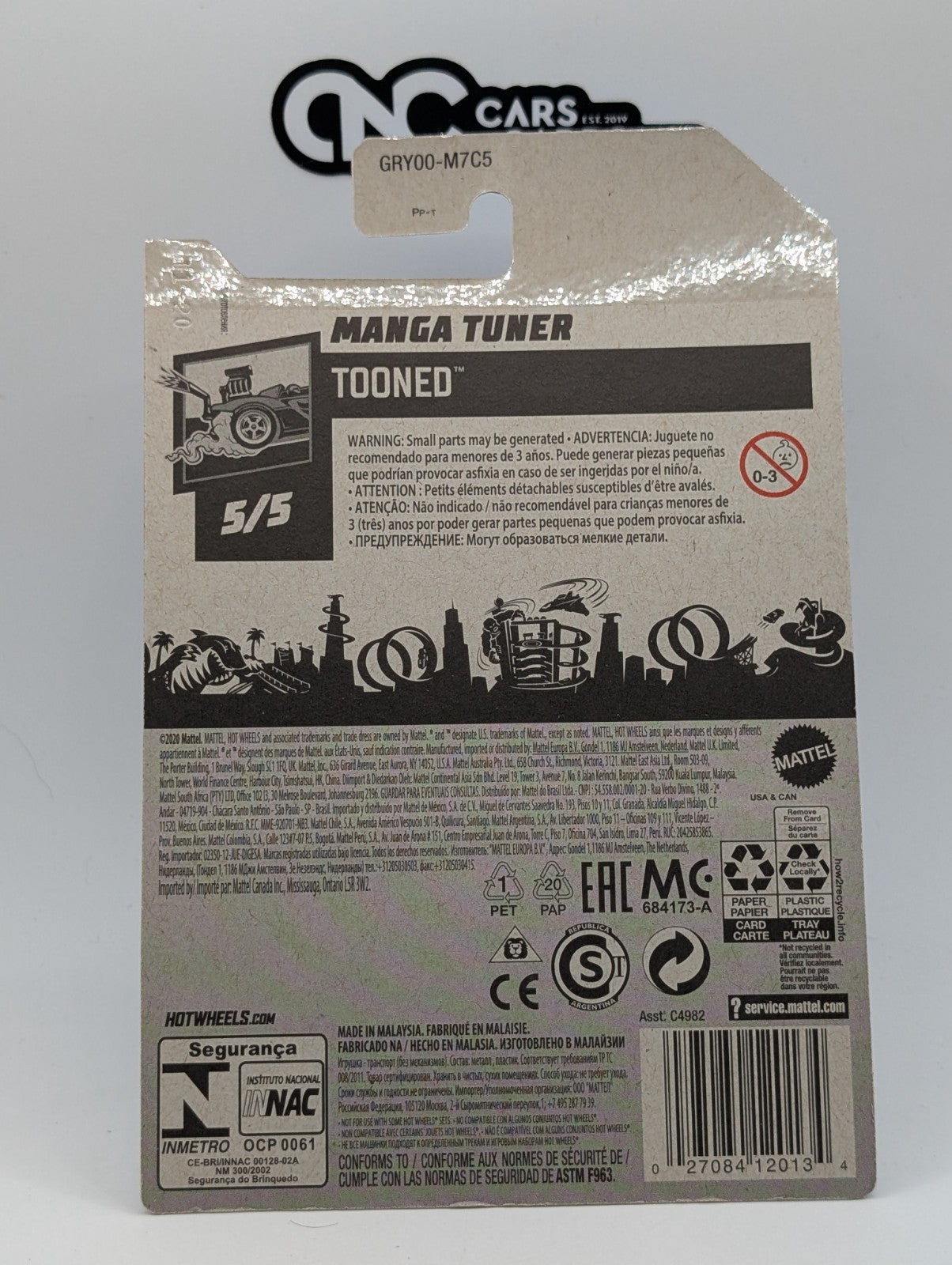 Hot Wheels Tooned 5/5 Manga Tuner Pink 84/250 (Card Damage)