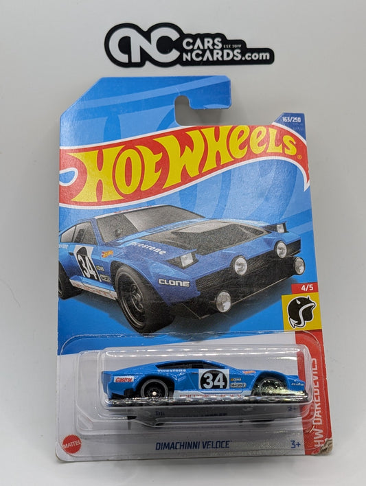 Hot Wheels HW Daredevils 4/5 Dimachinni Veloce Blue 163/250 (Card Damage)