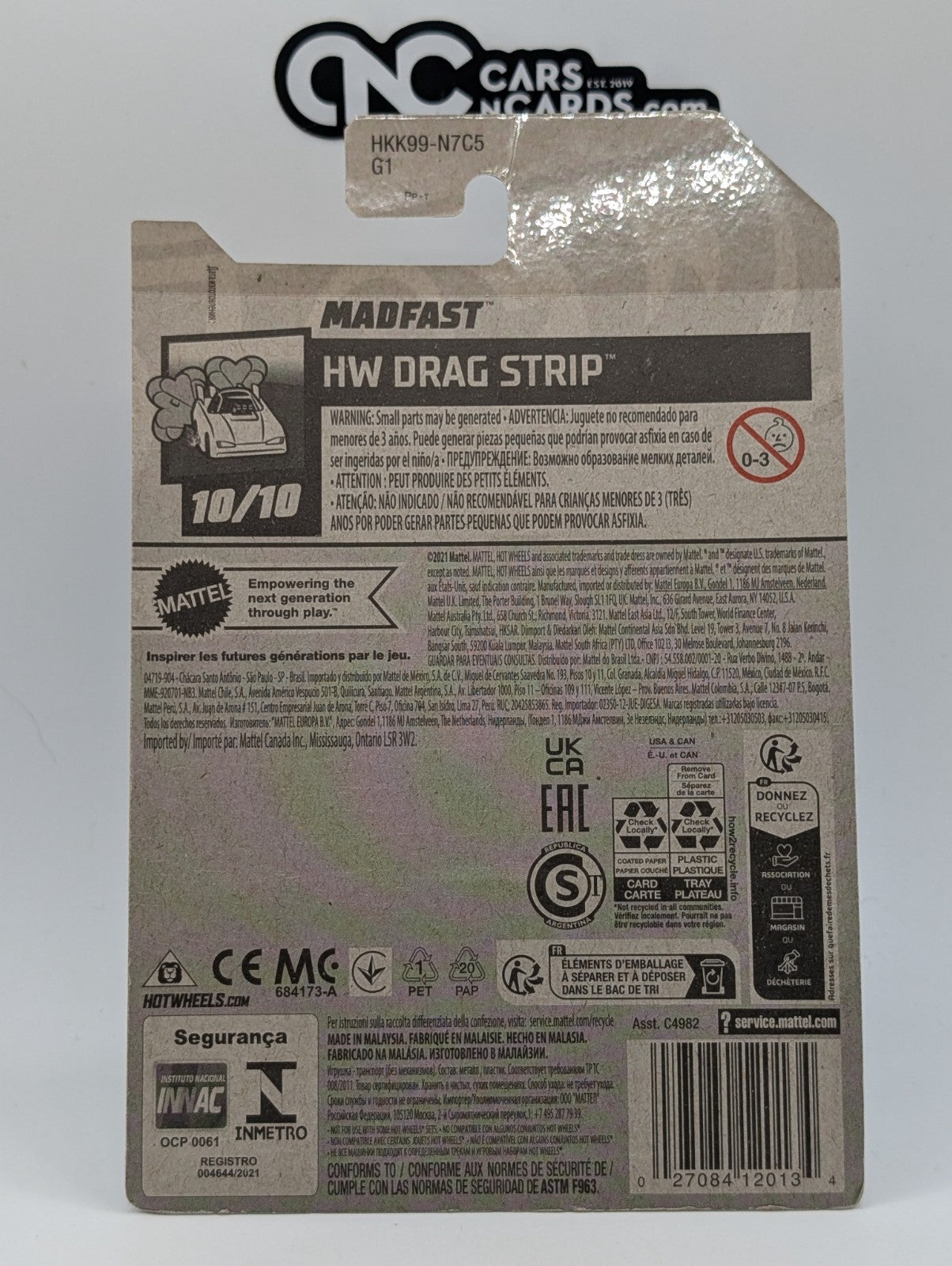 Hot Wheels HW Drag Strip 10/10 Madfast Blue TH 198/250 (Card Damage)