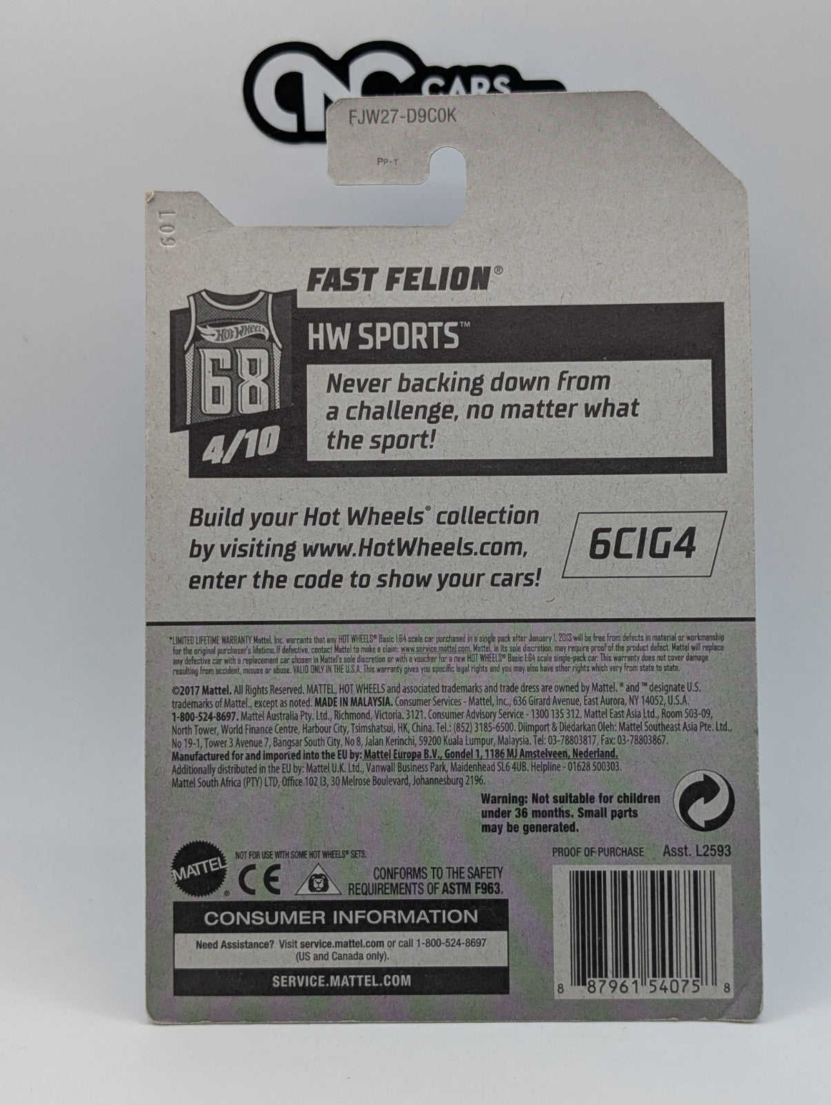 Hot Wheels HW Sports 4/10 Fast Felion 201/365 (Soft Corners)