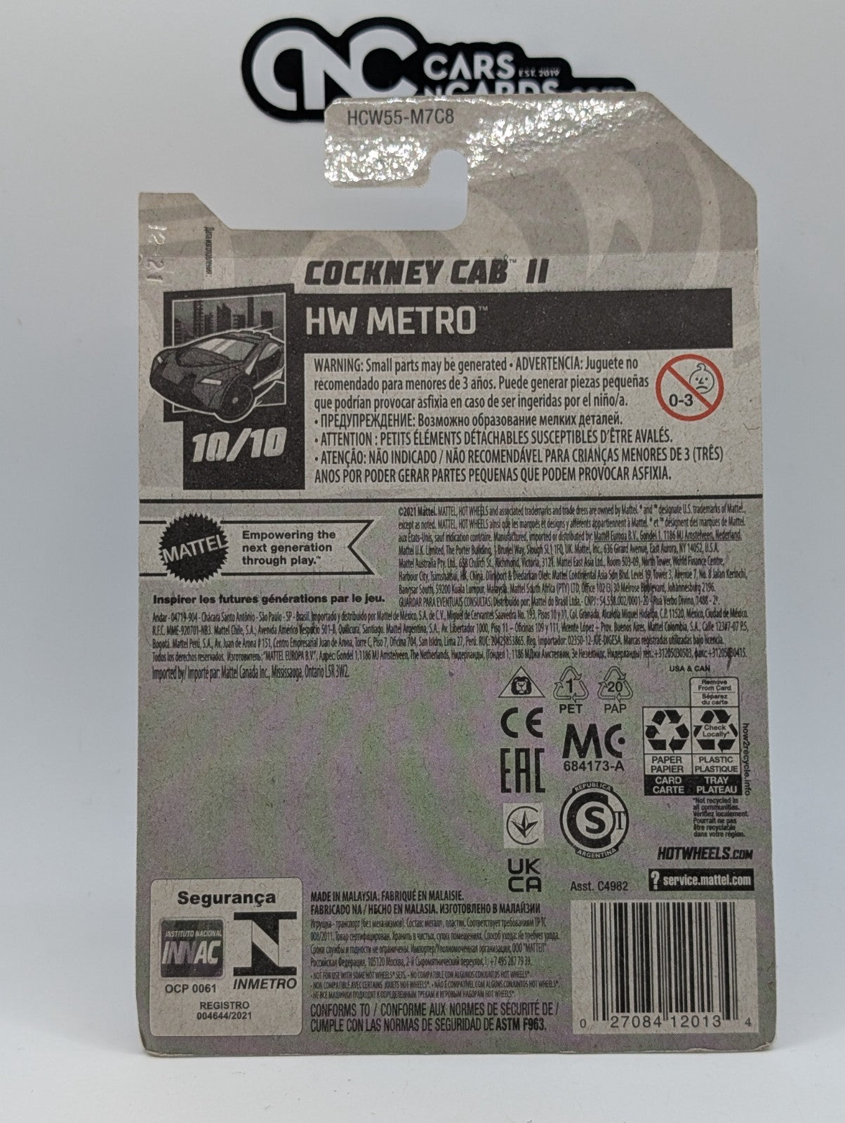 Hot Wheels HW Metro 10/10 Cockney Cab II 102/250 (Card Damage)