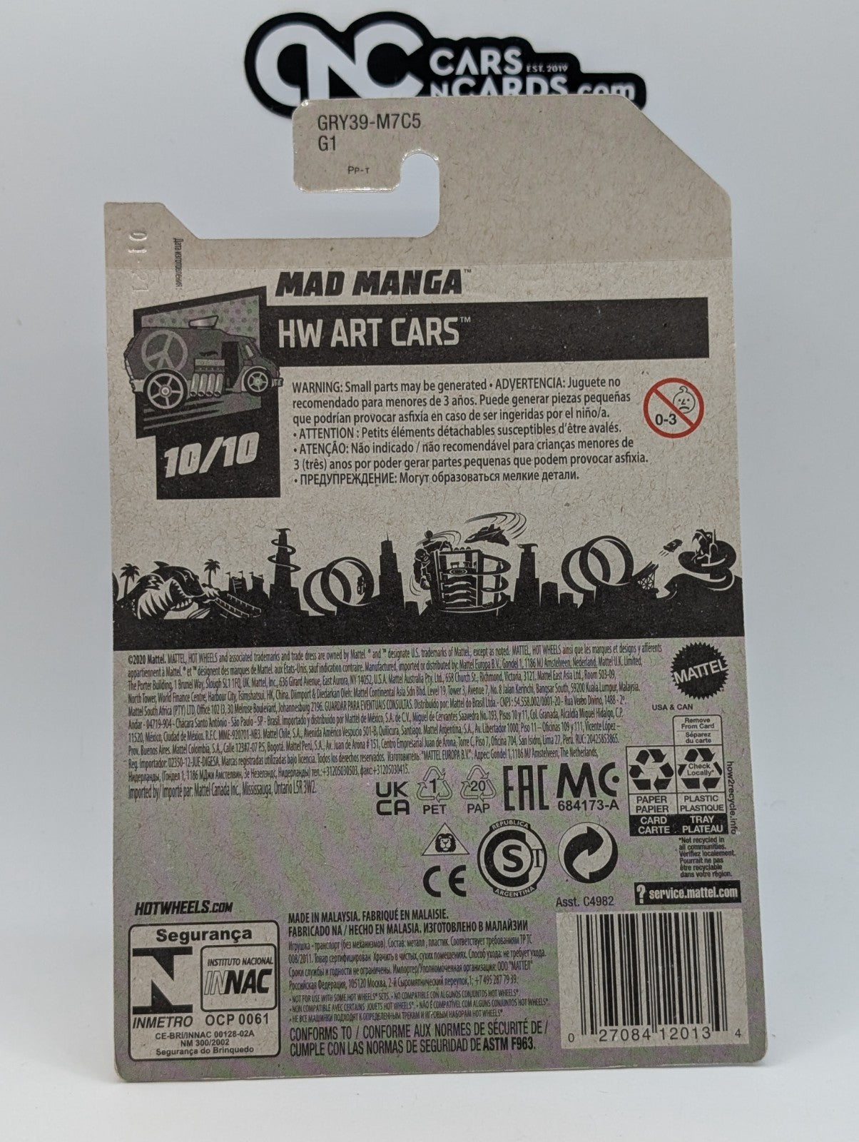Hot Wheels HW Art Cars 10/10 Mad Manga Yellow 159/250 (Soft Corners)