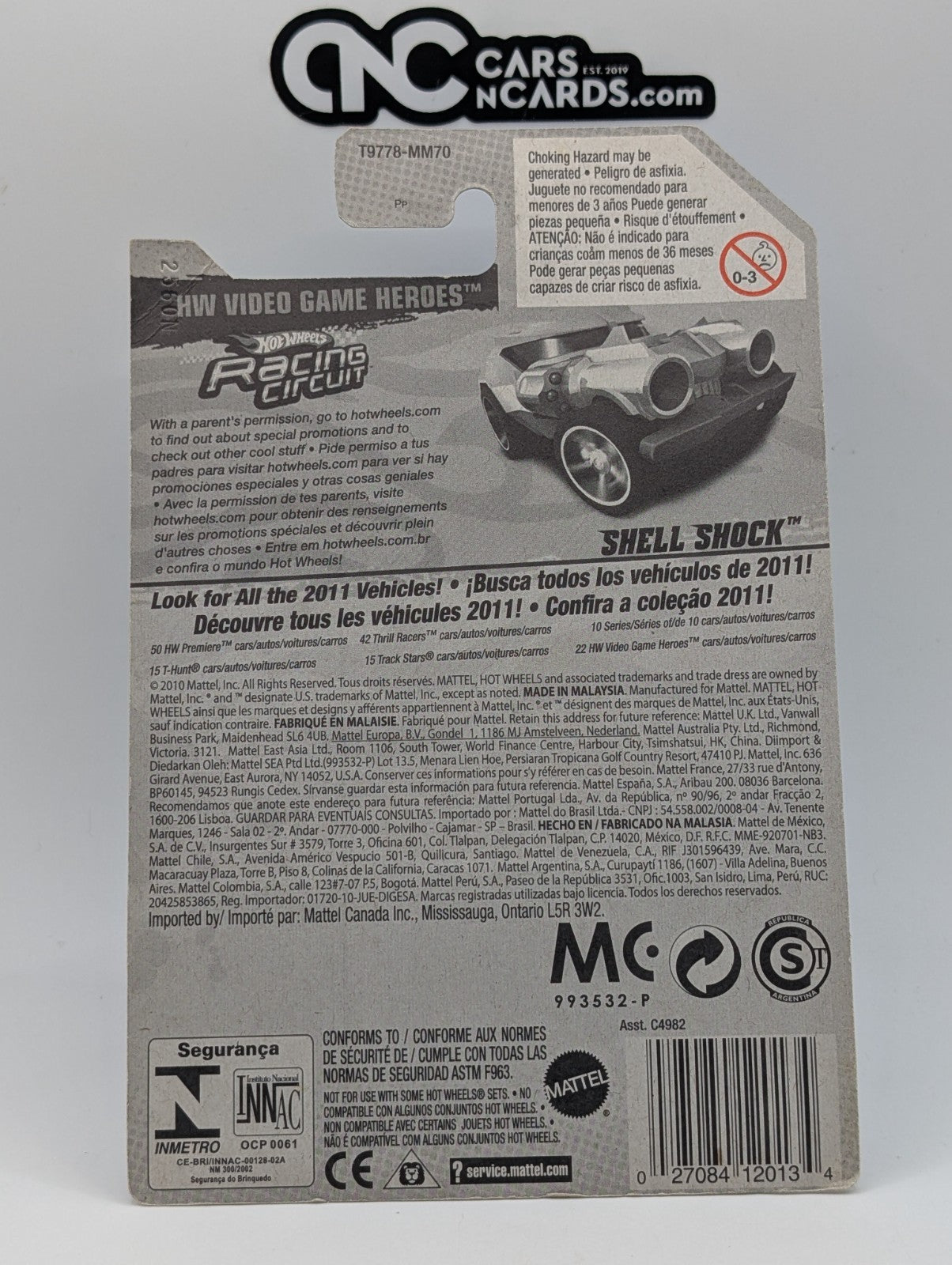 Hot Wheels HW Video Games Shell Shock Green 235/244 (Card Damage)