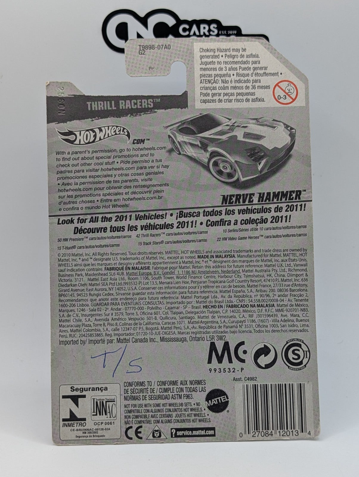 Hot Wheels Thrill Racers Nerve Hammer 191/244 (Card Damage)