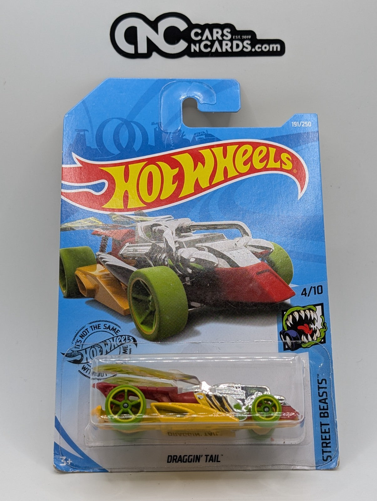 Hot Wheels Street Beasts 4/10 Draggin' Tail 191/250 (Card Damage)