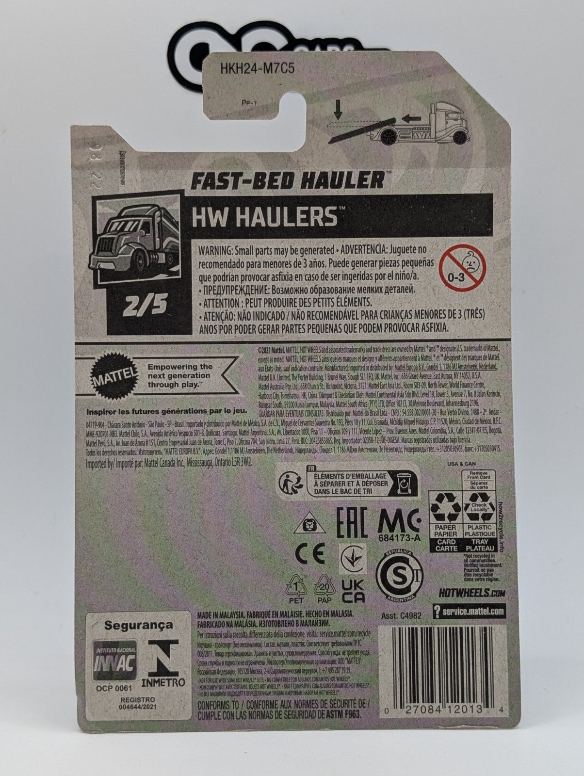 Hot Wheels HW Haulers 2/5 Fast Bed Hauler Blue 11/250 (Soft Corners)