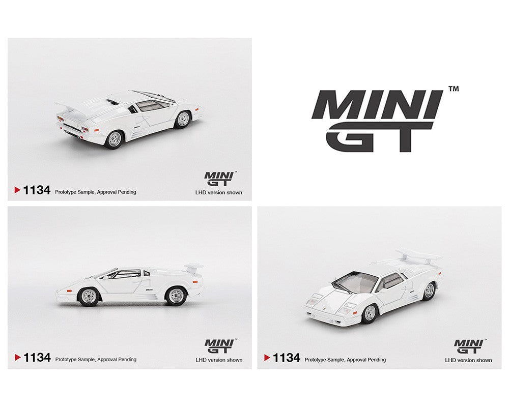 Mini GT 1:64 Lamborghini Countach 25th Anniversary White Limited Edition 1134