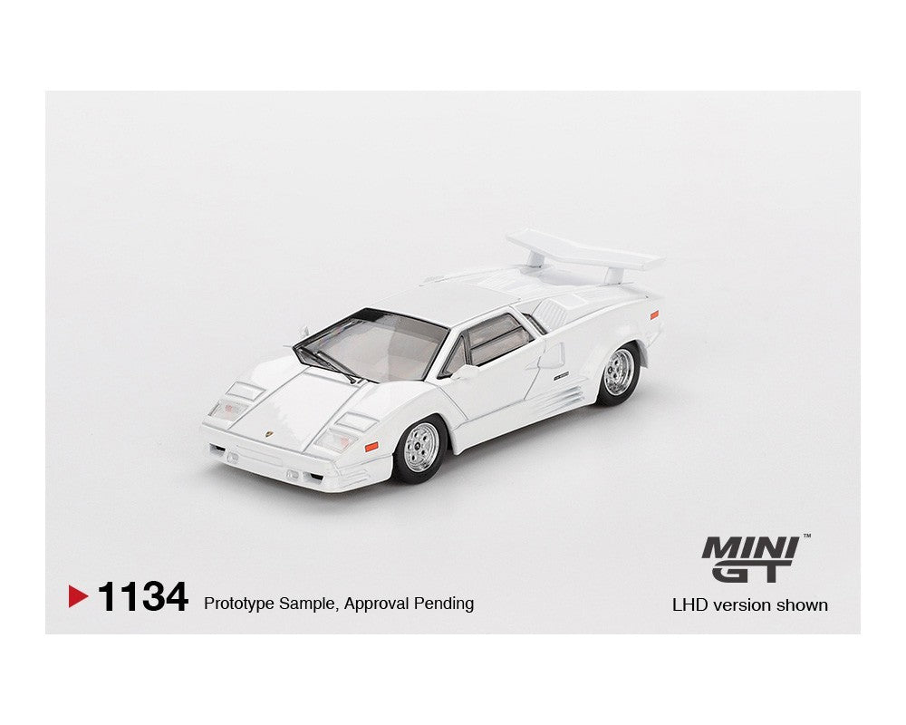 Mini GT 1:64 Lamborghini Countach 25th Anniversary White Limited Edition 1134