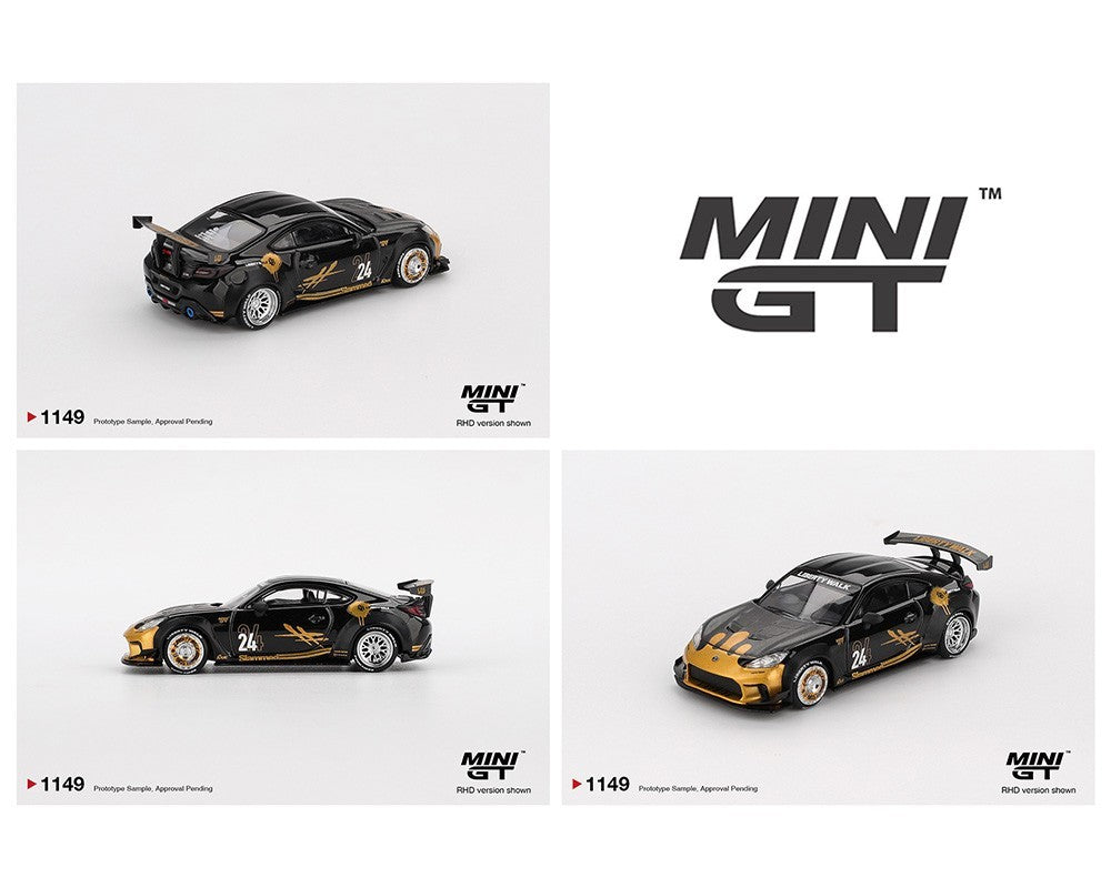 Mini GT 1:64 Toyota GR86 LB Nation Liberty Walk Black / Gold 1149