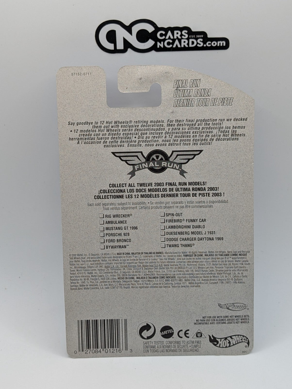 2003 Hot Wheels Final Run 5/12 Twang Thang #199 (Soft Corners)