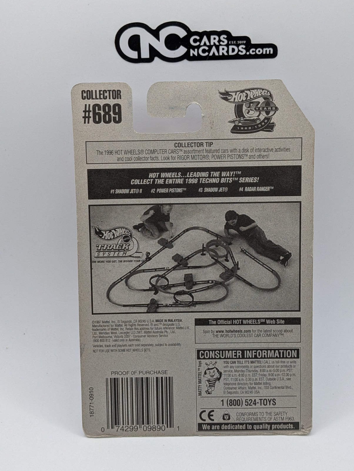 1998 Hot Wheels Techno Bits 1/4 Shadow Jet II 18771 (Card Damage)
